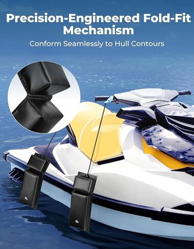 KEMIMOTO Jet Ski Fenders, PWC Bumpers with Boat Fender Clips & Fold-Fit Design, Ultra-Stable Marine-Grade Protection for Jet Skis, PWCs, and Watercraft in Kuwait