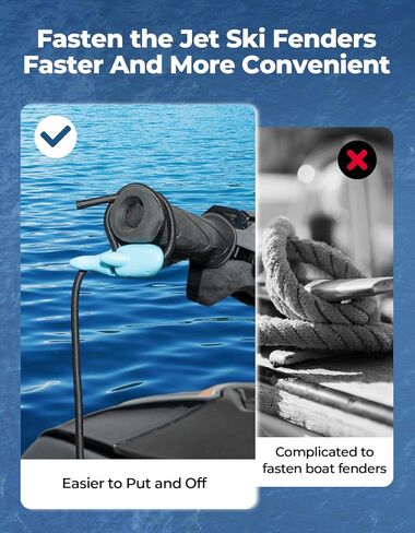 KEMIMOTO Jet Ski Fenders, PWC Bumpers with Boat Fender Clips & Fold-Fit Design, Ultra-Stable Marine-Grade Protection for Jet Skis, PWCs, and Watercraft in Kuwait