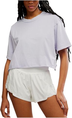 Free People Women's Inspire Tee ISS, Blue Indigo in Saudi Arabia