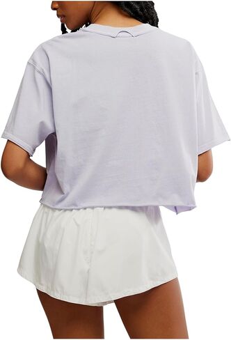 Free People Women's Inspire Tee ISS, Blue Indigo in Saudi Arabia