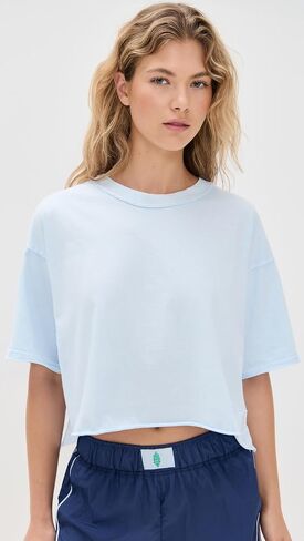 Free People Women's Inspire Tee ISS, Blue Indigo in Saudi Arabia