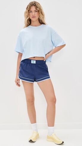 Free People Women's Inspire Tee ISS, Blue Indigo in Saudi Arabia