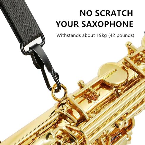 Professional Saxophone Neck Strap,Soft Leather Padded for Alto Sax,Tenor,Bass Clarinet and Saxophone Accessories in Saudi Arabia
