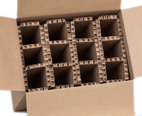 U-Haul Corrugated 12 Bottle Wine Shipping, Moving, & Packing Kit - Includes a 17-7/8" x 12-1/8" x 14-1/2" Box & Corrugated Protection Inserts in Kuwait