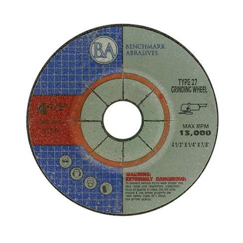 كاشطات كاشطة مؤيدية 4-1/2 "عجلة طحن الأنسجة ذات الاكتئاب من الألومنيوم ، سميكة 1/4" ، 7/8 بوصة لقطع مخزون الطحن على المعدن ، الصلب ، الحديد الزهر - 10 حزمة in Saudi Arabia