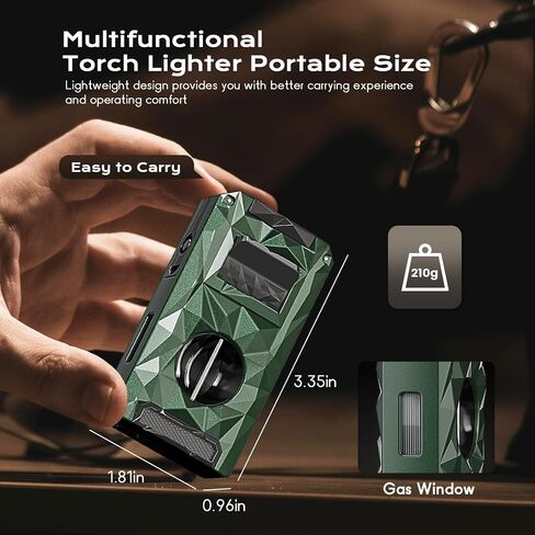 5-in-1 Torch Lighter, with V-Cutter, Triple Jet Flames, Holder, Punch, Draw Enhancer Tool, Multifunctional Accessories, Gifts for Men, Windproof Refillable Butane Lighter for Travel, Candles, Outdoors in Saudi Arabia