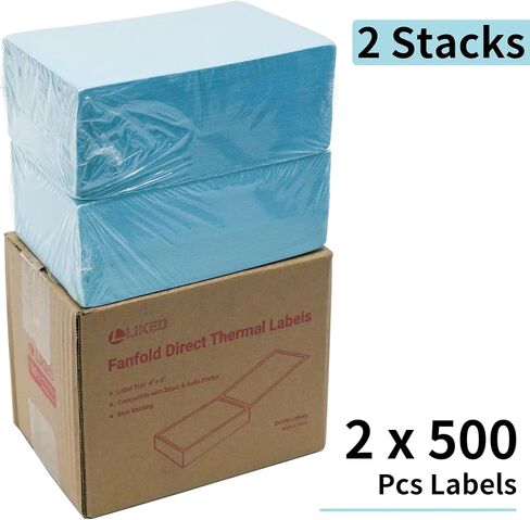 L LIKED 1000 Fanfod 4" x 6" Direct Thermal Labels Shipping Labels with Perforated Line for Rollo, Zebra, Jadens, Nelko, Munbyn, Phomemo, White in Saudi Arabia