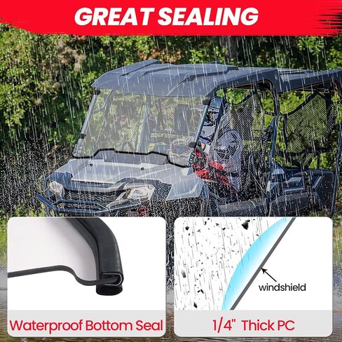 StarknightMT Pioneer 700 700-4 Vented Windshield 2014-2025, Scratch-Resistant Full Front Windshield UV-Resistant Windscreen Pioneer Accessories in Saudi Arabia
