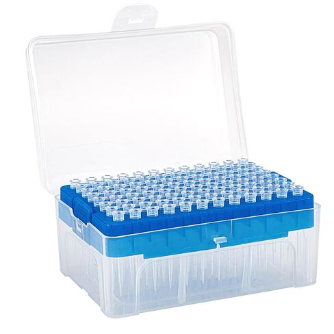4E's USA 1000µL Pipette Tip - Universal Tips, RNase/DNase Free, Pyrogen Safe, Sterile Blue Pipette Tip with Filter, 96 Tips Racked in Kuwait