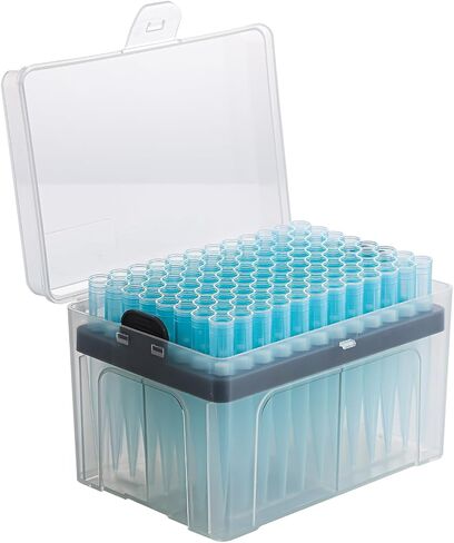 4E's USA 1000µL Pipette Tip - Universal Tips, RNase/DNase Free, Pyrogen Safe, Sterile Blue Pipette Tip with Filter, 96 Tips Racked in Kuwait