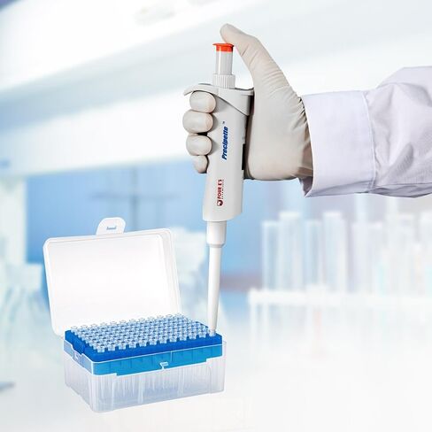 4E's USA 1000µL Pipette Tip - Universal Tips, RNase/DNase Free, Pyrogen Safe, Sterile Blue Pipette Tip with Filter, 96 Tips Racked in Kuwait