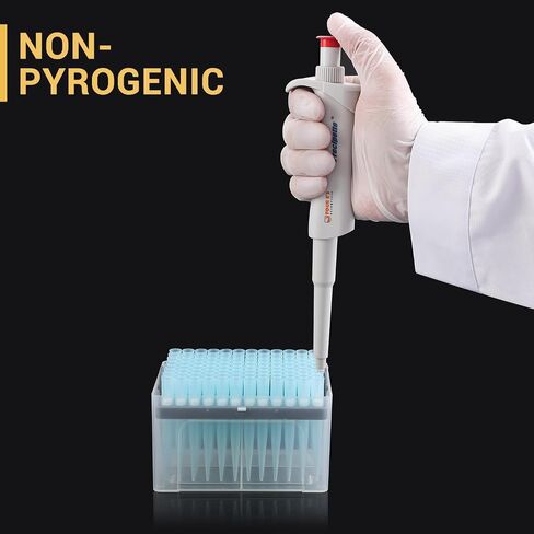 4E's USA 1000µL Pipette Tip - Universal Tips, RNase/DNase Free, Pyrogen Safe, Sterile Blue Pipette Tip with Filter, 96 Tips Racked in Kuwait