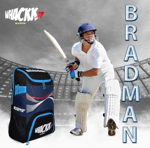 Whackk Bradman Cricket Kitbag للشباب | Player Edition 2 Bat Pocket Shoe Pocket | شركات كبيرة كبيرة تناسب 15.5 بوصة وسادة الساق | in Saudi Arabia