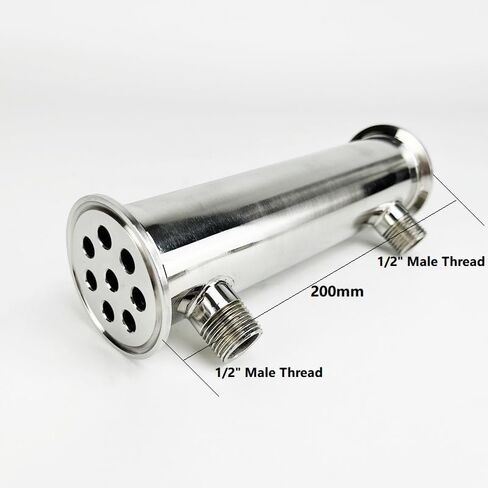 2"(51mm) OD64, Dephlegmator/Condenser With 1/2" Male Thread, 8 Pipes Inside ID 8mm,Lenght 200mm in Saudi Arabia