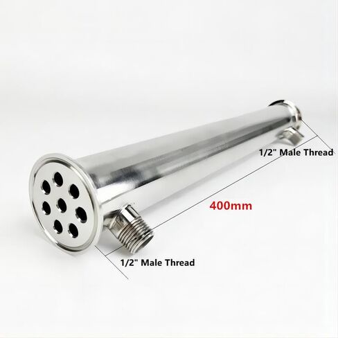 2"(51mm) OD64mm, Dephlegmator/Condenser With 1/2" Male Thread For,8 Pipes Inside ID 8mm,Lenght 400mm in Saudi Arabia