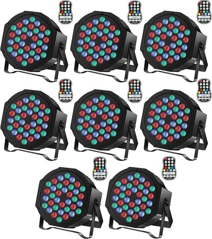 Rechargeable Par Can Lights U'King Wireless LED Uplights Battery Powered Uplighting RGB 36W Stage Lighting for Events DJ Disco Wedding Party - 4 Pack in Kuwait