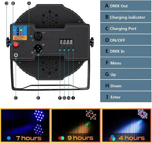 Rechargeable Par Can Lights U'King Wireless LED Uplights Battery Powered Uplighting RGB 36W Stage Lighting for Events DJ Disco Wedding Party - 4 Pack in Kuwait