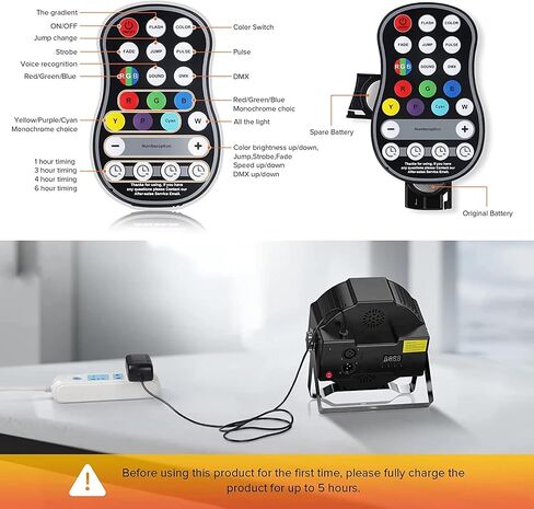Rechargeable Par Can Lights U'King Wireless LED Uplights Battery Powered Uplighting RGB 36W Stage Lighting for Events DJ Disco Wedding Party - 4 Pack in Kuwait