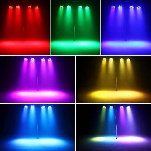Rechargeable Par Can Lights U'King Wireless LED Uplights Battery Powered Uplighting RGB 36W Stage Lighting for Events DJ Disco Wedding Party - 4 Pack in Kuwait