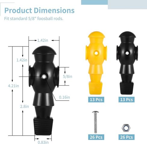 26 PCS Foosball Men ، Resin Foosball Presace ، Plage Table Soccer Player for Tournament Foosball in Kuwait