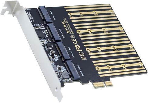 NFHK DUAL SATA NGFF KEY B+M SSD إلى PCI-E 1x اللوحة الأم محول سطح المكتب SSD بطاقة JMB582 2280 in Saudi Arabia