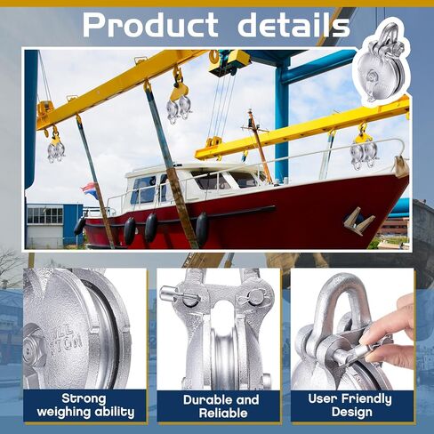 كتلة Zonon Yarding مع قيود ودبوس ، Snatch Block Bulley Wire Cable Pulley 1.5 و 3 و 4.5 و 6 Ton in Kuwait