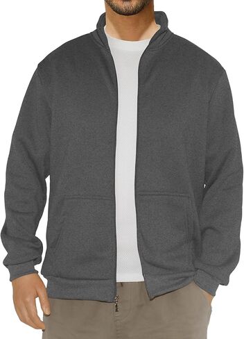 Men's Fleece Jackets Casual Lightweight Full Zip Sweatshirts Athletic Outdoor Coats with Pockets in Kuwait