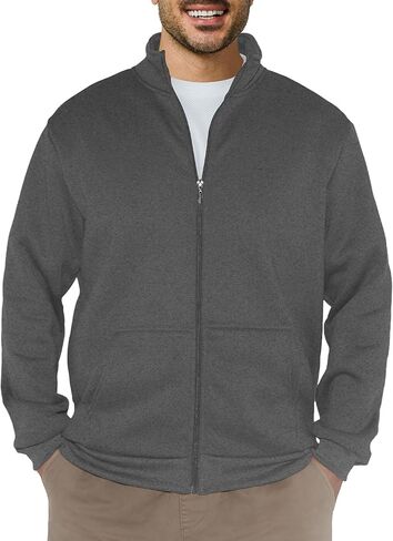 Men's Fleece Jackets Casual Lightweight Full Zip Sweatshirts Athletic Outdoor Coats with Pockets in Kuwait