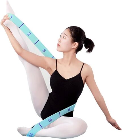 11 Loops Stretch band - Yoga, Pilates, Ballet, and Physical Therapy Stretching strap for Flexibility, Leg Stretching, and Exercise - Durable Stretching equipment for Dance and Fitness in Saudi Arabia