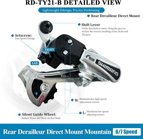 RD-TY21B 6/7 Speed Rear Derailleur - Direct/Hanger Mount for Mountain Bike, Commuter Bike, Cruiser Bikes in Saudi Arabia
