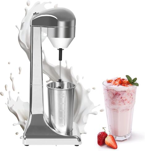 Single Head Milkshake Maker Machine, Commercial Electric Smoothie Blender Stainless Steel, Smoothie Ice Cream Mixer for Commercial and Home(Silver) in Saudi Arabia