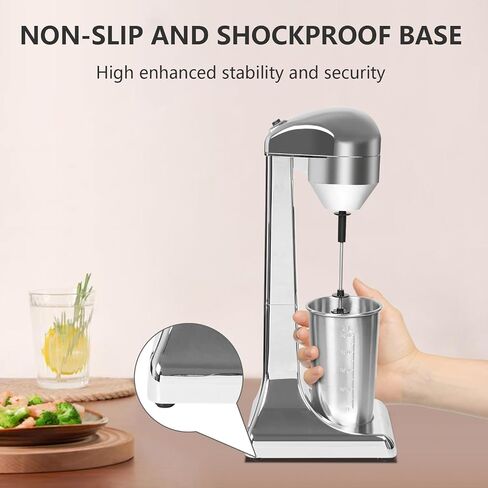 Single Head Milkshake Maker Machine, Commercial Electric Smoothie Blender Stainless Steel, Smoothie Ice Cream Mixer for Commercial and Home(Silver) in Saudi Arabia
