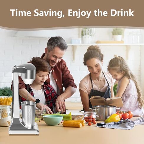 Single Head Milkshake Maker Machine, Commercial Electric Smoothie Blender Stainless Steel, Smoothie Ice Cream Mixer for Commercial and Home(Silver) in Saudi Arabia