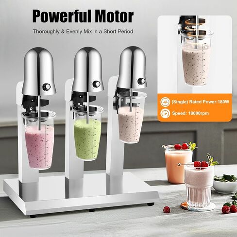 Single Head Milkshake Maker Machine, Commercial Electric Smoothie Blender Stainless Steel, Smoothie Ice Cream Mixer for Commercial and Home(Silver) in Saudi Arabia