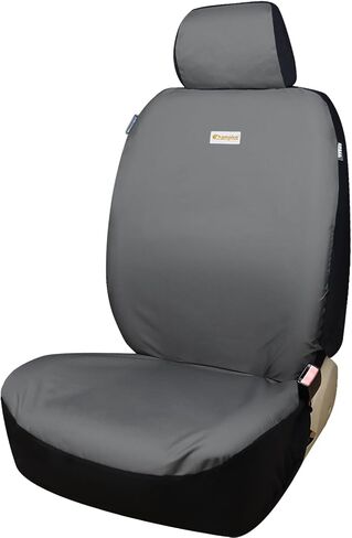 Champlus Waterproof Automotive Seat Cover with Detachable Seat Back Kick Mat and Organizer, Airbag Compatible, Quick Install, Black (Pack of 1) in Saudi Arabia