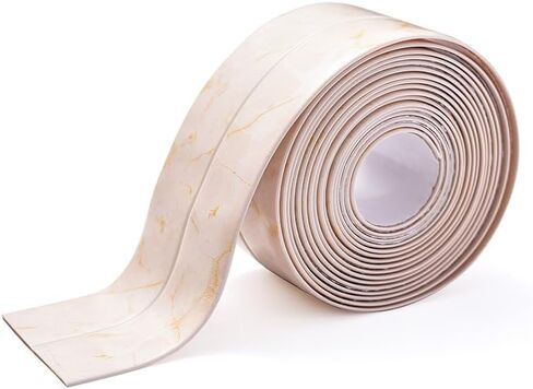 White Waterproof Caulk Tape PVC Self Adhesive Caulk Strip Joint Adhesive Shower Bathtub Joint Strip Bathroom Sealing Tape Kitchen Sealing Tape and Shower Tile Sealant in Kuwait