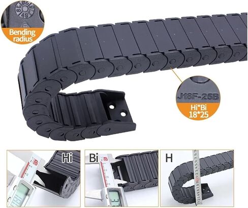 Transmission Chain of Power 1-Meter Cable Drag Chain Fully Enclosed and Non openable Series J18F.1. B 18 * 25 18 * 37 Transmission Chain of Power(28mm,18x25 mm) in Kuwait