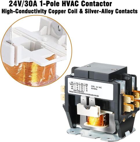 2 Pole 40 Amp 24VAC HVAC Contactor -Air Conditioner Condenser Compressor Contactor AC Definite Purpose Contactor, Silver Alloy Contacts in Saudi Arabia