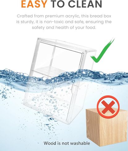 Bread Box,Large Bread Boxs for Kitchen Countertop - 4 Layers Adjustable Bread Storage Container,Clear Boxes for Kitchen Counter, Breads Box Airtight,Bread Holder,Perfect for Bagel Muffins（transparent） in Kuwait