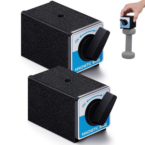 Kingdder 2 PCS 10T Base Base حامل السرير/إيقاف تشغيله 220 رطلاً ، سرير حامل مغناطيسي الطاقة M8 X 1.25 حامل قابلة للتبديل دون تعديل ذراع للمؤشر 3.1 "× 2.2" × 2 " in Kuwait