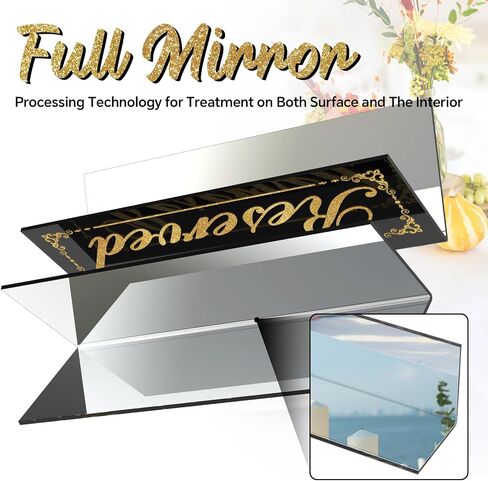 12 PCS 6 "× 2" لافتات مائدة محفوظة الفضة ، علامات خيمة مزدوجة الجوانب مع قطعة قماش من جلد الغزال ، ومؤشرات مقعد الحجز لحفل حفل الزفاف in Saudi Arabia