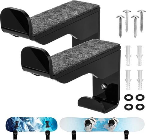 Cosmos 2 Pcs Snowboard Wall Mount Display Rack Horizontal Skateboard Wall Rack Skateboard Display Hanger Holder Clip, 2-Layer Acrylic Hanger for Storing Helmet & Knee Pad in Room Garage in Saudi Arabia