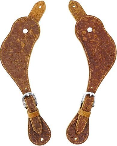Jeereal Leather Spur Straps for Cowboy,Western Men and Women's Boots Equipment,Double Ply Reinforced Stitching Spur Straps in Saudi Arabia
