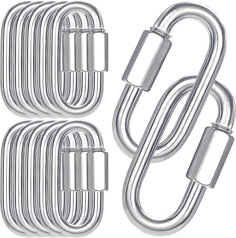 30-Pack M10 Quick Links Screw, 4Inch Threaded Quick Chain Link Connectors, 3/8" Heavy Duty Locking Carabiners, 2000 LBS Capacity Anti-Rust Chain Hooks for Towing, Swings, Shade Sails and Bird Toys in Saudi Arabia