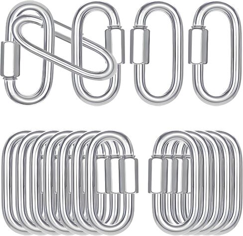 30-Pack M10 Quick Links Screw, 4Inch Threaded Quick Chain Link Connectors, 3/8" Heavy Duty Locking Carabiners, 2000 LBS Capacity Anti-Rust Chain Hooks for Towing, Swings, Shade Sails and Bird Toys in Saudi Arabia