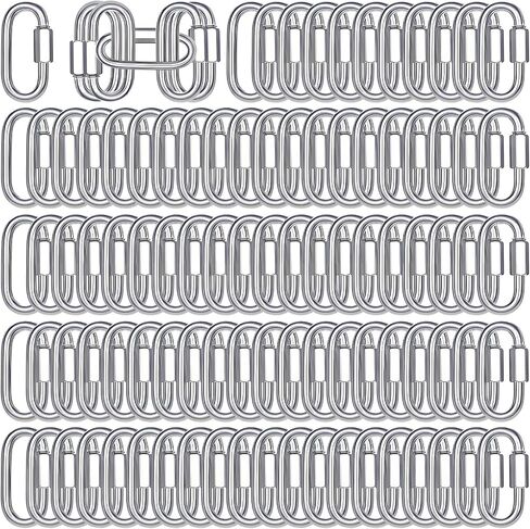30-Pack M10 Quick Links Screw, 4Inch Threaded Quick Chain Link Connectors, 3/8" Heavy Duty Locking Carabiners, 2000 LBS Capacity Anti-Rust Chain Hooks for Towing, Swings, Shade Sails and Bird Toys in Saudi Arabia