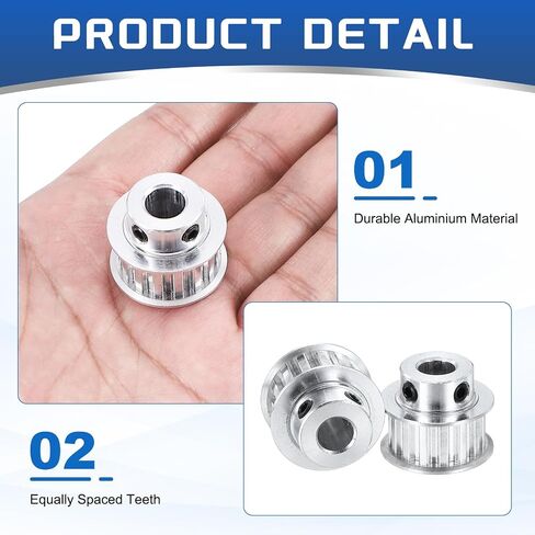 MECCANIXITY 2 Pcs Aluminium Timing Pulley, XL 15 Teeth 10mm Bore Synchronous Wheel Timing Belt Pulley 5.08mm Pitch 11mm Slot Width for Belt, CNC Machine, 3D Printer in Saudi Arabia