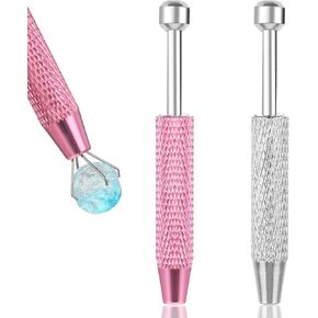 2 PCS Jewsleer's Bope Tool ، Piercing Ball Grabber Tool Mini Grabber Pen Stainless Steel 4 Prongs Claw Tweezers Pearl Grabber Tool for Electronic Component Diamond Pearls Gem (Glod ، Silver) in Kuwait