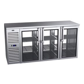 FSE KPT72L Pass-Thru Refrigerated Back Bar Cabinet, Two-Section, 72"W, self-contained Refrigeration Mounted on Left, 30°F to 40°F Temperature Range, (6) hinged Doors with Locks in Saudi Arabia