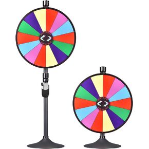 Winspin 24 بوصة الجائزة الثقيلة العجلة مزدوجة الاستخدام على الطاولة القابلة للتعديل وعجلة Fortune Fortune مع علامة محو جاف وممحاة 14 فتحات غزل للعبة الدوار الكرنفال والمعرض التجاري in Kuwait